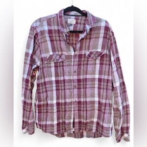 Classic Burgundy Plaid Button-Down Shirt